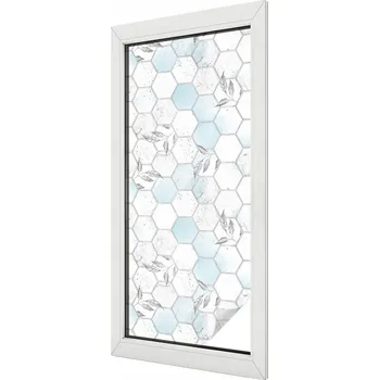Okenní dekorace Fólie Okenní dýha Samolepicí Mléčná vitráž Kafle listy 50x116 cm