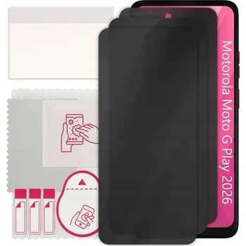 Pouzdro na mobilní telefon 3x Hybridní Sklo s Filtrem Soukromí pro Motorola Moto G Play 2026, PRIVACY