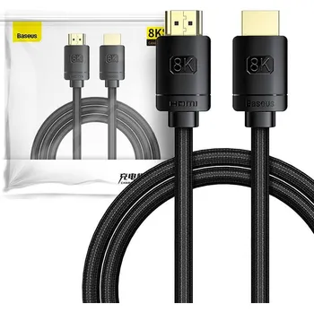 Video kabel Kabel HDMI 2.1 řady High Definition, 8K 60Hz, 3D, HDR, 48Gbps, 2m (černý)