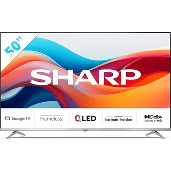 Televizor QLED Televize Sharp 50GP6465E 50" 4K UHD stříbrná