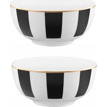 14 cm ELEGANTNÍ miska SALÁTOVÁ MÍSA snídaňová na ovesné vločky, proužky 2ks