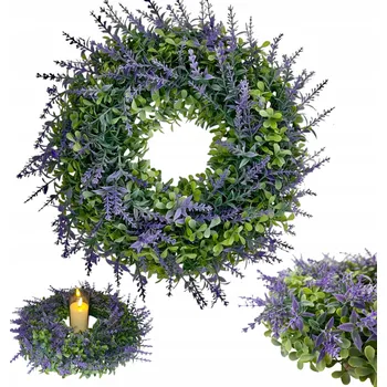 Věnec LEVANDULOVÝ VĚNEC UMĚLÝ VŘES DEKORACE Z LEVANDULE