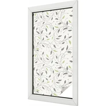 Okenní dekorace Samolepicí fólie na okno mléčná s motivem listů a výhonků 50x100 cm