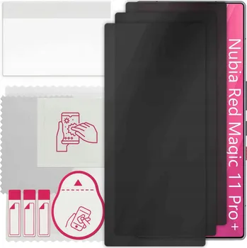 Pouzdro na mobilní telefon 3x Hybridní Sklo s Filtrem Soukromí pro Nubia Red Magic 11 Pro+Plus, PRIV