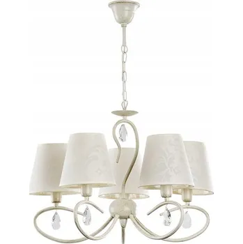 Klasický lustr s pozlacenými bílými stínidly BALII 18525.1013