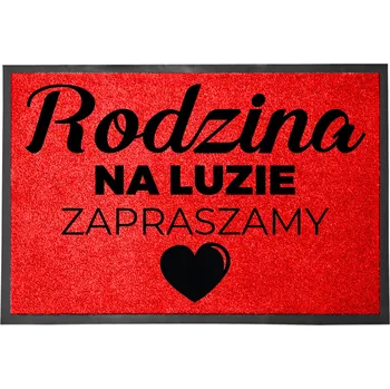 Rohožka VCHODOVÁ ROHOŽKA ČERVENÁ 40X60CM KE DVEŘÍM VTIPNÁ | RODINA V POHODĚ
