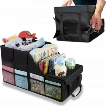 Organizér do auta SKLÁDACÍ ORGANIZÉR DO AUTA S PŘIHRÁDKAMI, STABILNÍ TAŠKA / BOX