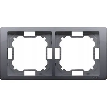 vypínač Rámeček dvojitý Kontakt-simon stříbrný