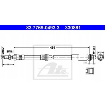 Brzdová hadice ATE 83.7769-0493.3 Flexibilní brzdová hadice