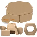 Pohovka Flumi Modulární dětské hřiště z pěny 87 x 87 cm, béžová tkanina