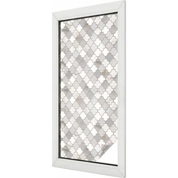 Okenní dekorace Samolepicí Mléčná fólie na okno - Geometrická mozaika 50x116 cm