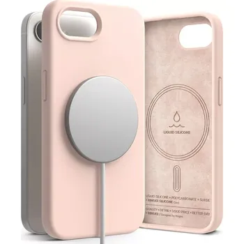 Pouzdro na mobilní telefon Kryt na mobil iPhone 16e Ringke Silicone MagSafe růžový (Kryt na mobil, pouzdro a obal Ringke Silicone MagSafe pro iPhone 16e v růžové barvě se zvýšenou ochranou a integrovaným magnetickým kroužkem)