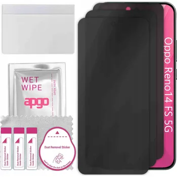 Pouzdro na mobilní telefon 3x Hybridní Sklo s Filtrem Soukromí pro Oppo Reno14 FS 5G, PRIVACY