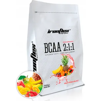 Aminokyselina IRONFLEX BCAA 2:1:1 1000g SILNÉ AMINOKYSELINY 1kg AMINO REGENERACE SVALY