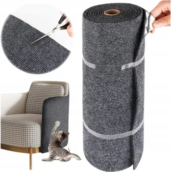 Samolepicí škrabadlo pro kočky, ořezávací podložka na nábytek 200x40 cm ŠEDÁ