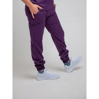 Pánské kalhoty Pánské zdravotnické kalhoty - Plum Violet XXL Jogger se stahovací šňůrkou