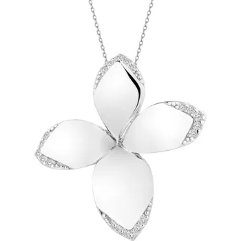 Přívěsek Stříbrný přívěsek se zirkony - květy - AP543-8157