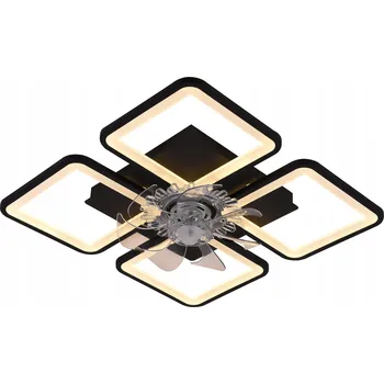 Lampa sufitowa z wiatrakiem Fan Kwart černá LED 4 světelné body 65 W