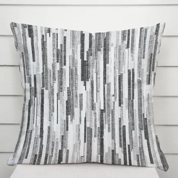 Povlak na dekorativní polštářek Dekorační povlak na polštář Leona LN-175 Šedo-černé proužky 40 x 60 cm