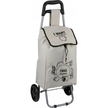 PROSTORNÁ NÁKUPNÍ TAŠKA NA KOLEČKÁCH S RÁMEM 25L ŠEDÁ