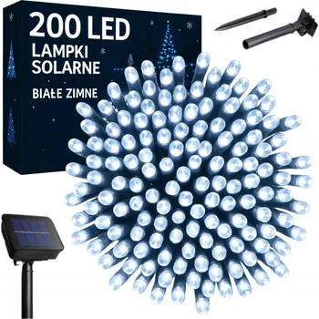 Vánoce VÁNOČNÍ OSVĚTLENÍ NA STROMEČEK SOLÁRNÍ 200 LED STUDENÁ BÍLÁ VENKOVNÍ SVÁTEČNÍ ZAHRADNÍ