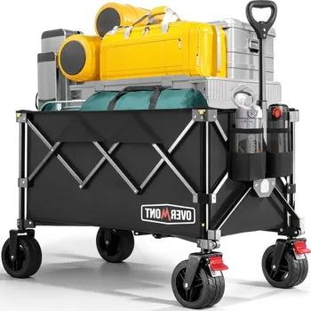 Zahradní vozík Skládací zahradní vozík transportní pro děti, rybáře, 200 l, velká kola