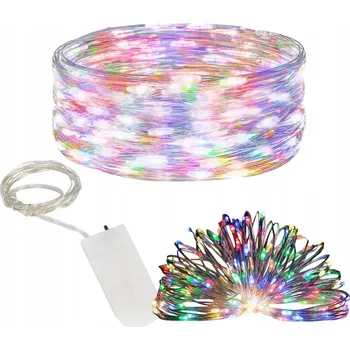 Vánoční dekorace VÁNOČNÍ OSVĚTLENÍ NA STROMEČEK 20 LED BAREVNÉ NA BATERIE DRÁTEK LED AA