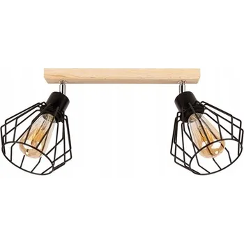 Vento Stropní Svítidlo 2xE27 Max.60W Dub Olejovaný/Černé Kovové Stínidlo
