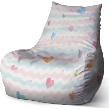 Sedací pytel Sablio Sedací vak Bean Barevná srdíčka: 100 x 90 x 45 cm
