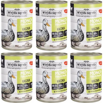 Krmivo pro kočku Wiejska Zagroda MONO Mokré Krmivo pro kočky 6 x 400g Kachna