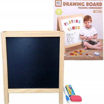 Obraz Dřevěná multifunkční magnetická tabule 2v1 na kreslení křídou