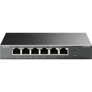 Počítačové příslušenství TP-LINK 6-Port 10/100 Mbps Desktop Switch with 4-Port PoE+ PORT: 4× 10/100 Mbps PoE+ Ports, 2× 10/100 Mbps Non-PoE Ports SPEC: 8 TL-SF1006P
