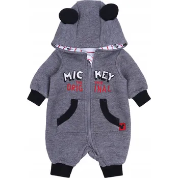 Kojenecký overall Mickey DISNEY TEPLÝ kombinéza s KAPUCE pro chlapečka, kojenecká, jako DÁREK, velikost 68