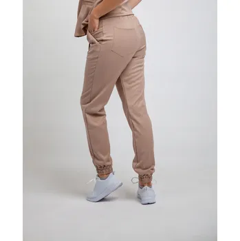 Dámské kalhoty Dámské zdravotnické kalhoty - Cappuccino Beige XS Jogger se stahovací šňůrkou