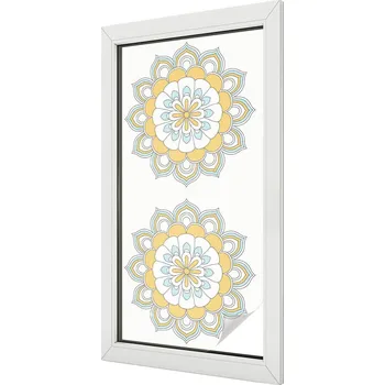 Okenní dekorace Mléčná protisluneční fólie / samolepka na okno - barevné mandaly 50x100 cm