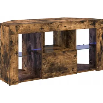 Televizní stolek Rohový LED TV stojan Nástěnný Kouřový dub 105 x 40 x 68 cm
