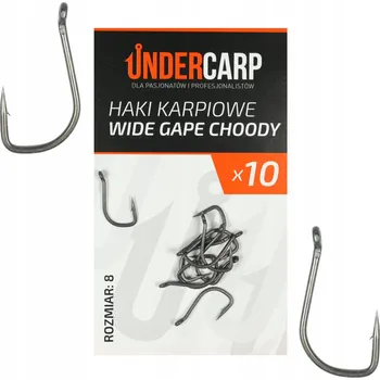 Rybářský háček Háčky na zem s protihrotem, Undercarp Wide Gape Choddy 10 ks