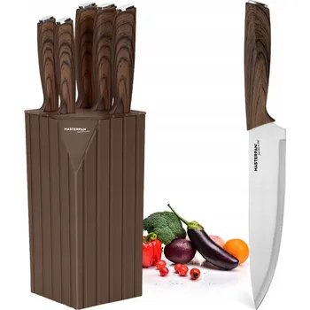 Kuchyňský nůž Sada nožů v krabici Masterpan Nože ve stojanu PREMIUM 5 ks
