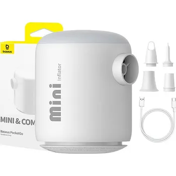 pumpička Přenosná vzduchová pumpa Baseus PocketGo (bílá)