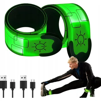 REFLEXNÍ PÁSKA S LED OSVĚTLENÍM NA SUCHÝ ZIP PRO LIDI A ZVÍŘATA 2KS