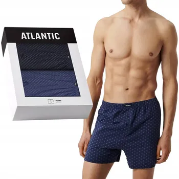 Pánské spodní prádlo Pánské boxerky Atlantic 2Mbx-069 A'2 M-3XL L tmavě modrá-modrá