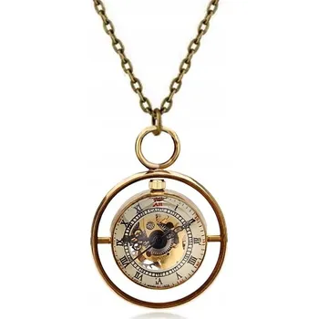 Hodinky Dámské mechanické hodinky s pouzdrem - náhrdelník, retro kompas na řetízku