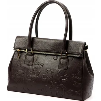 Vera Pelle kabelka z pravé kůže hnědá