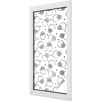 Okenní dekorace Dýha Fólie na mléčné sklo Dekorativní vitrážová Šedá kolečka 50x116 cm