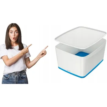 Úložný box Krabice s víkem bílá, odstíny modré