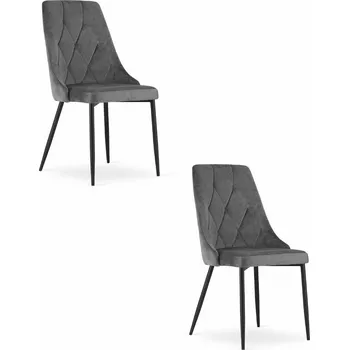 Jídelní židle Čalouněná židle IMOLA, velur tmavě šedá, 2 ks do kuchyně