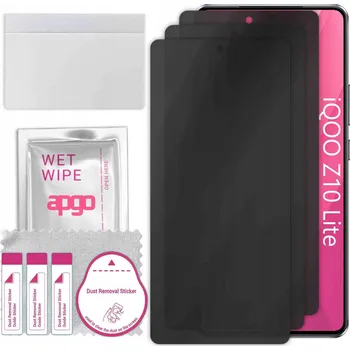 Pouzdro na mobilní telefon 3x Hybridní Sklo s Filtrem Soukromí pro iQOO Z10 Turbo+Plus, PRIVACY