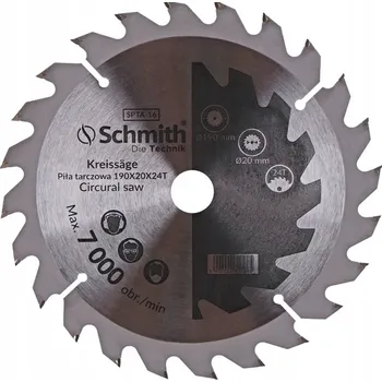 Pilový kotouč Kotoučová pila na dřevo Schmith SPTA-16 190 mm