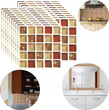 Obklad 20X SAMOLEPICÍ SAMOLEPKY DLAŽDIČKY OBKLADY DO KOUPELNY KUCHYNĚ MOZAIKA VODĚODOLNÉ