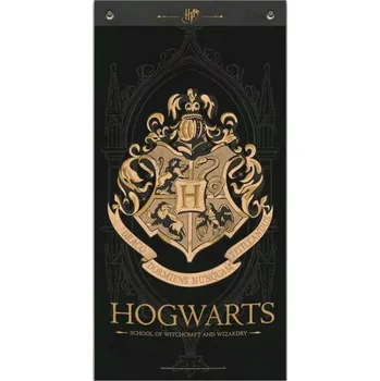 Prapor Harry Potter: Bradavice - Hogwarts (95 x 47 cm) černá látka